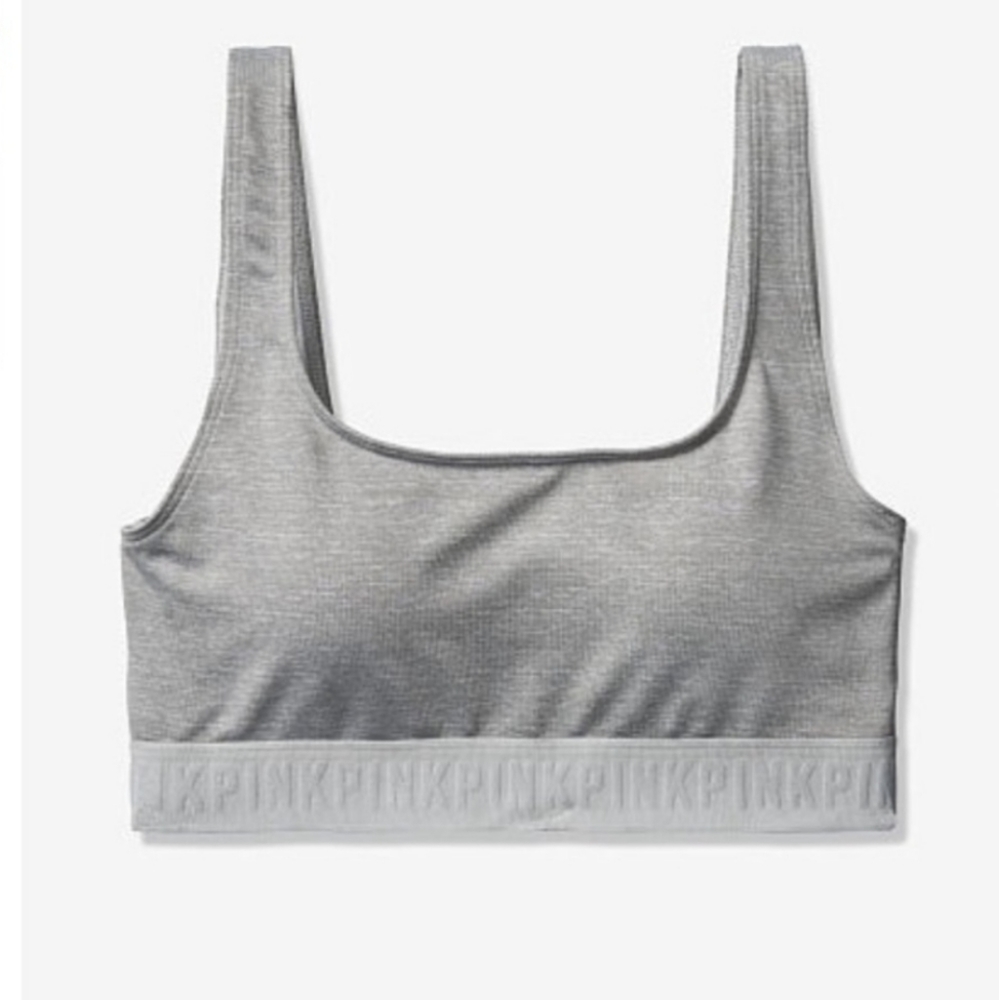 Victoria's Secret Pink Sport Bra Gym to Swim Gray Ultimate